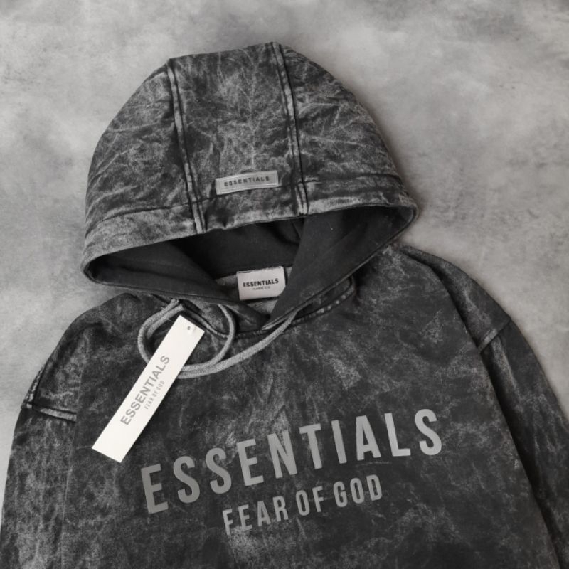 HOODIE JAKET SWEATER ESSENTIALS FEAR OF GOD SANDWASH FULLTAG &amp; LABEL