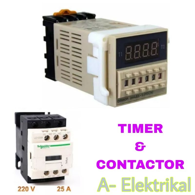 TIMER OMRON DH4S-S AC 220V Dan MAGNETIK KONTACTOR