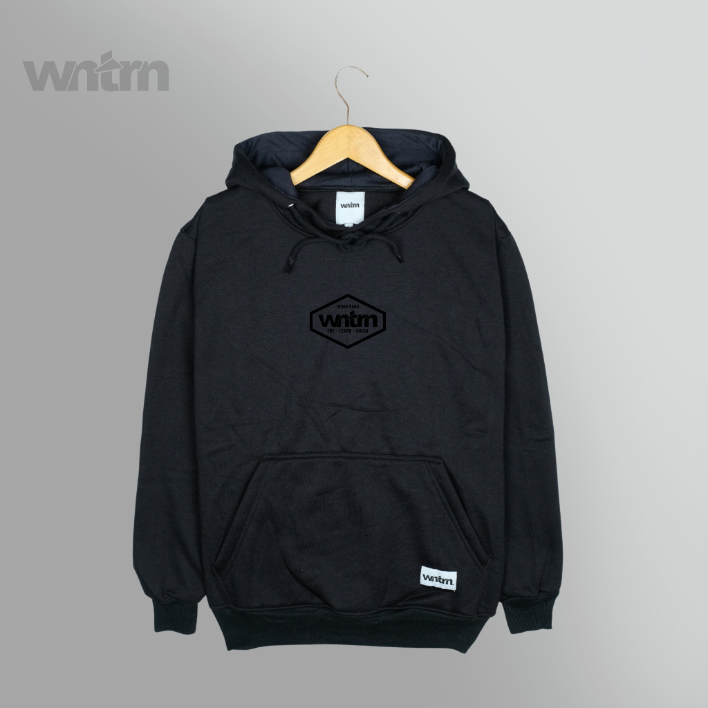 Sweater Pria Hoodie Distro Warna Hitam List WNTRN CLUB Lokal Brand Casual Pull Over Size Basic High 