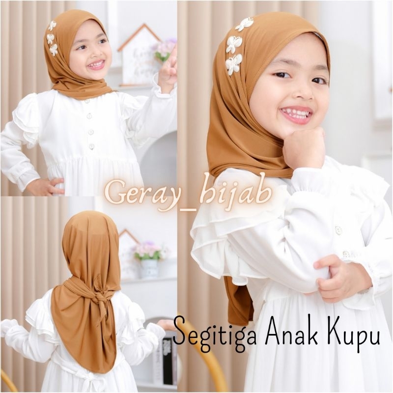 SEGITIGA ANAK KUPU / SEGITIGA JERSEY ANAK / JILBAB ANAK INSTAN / JILBAB ANAK / HIJAB ANAK / BERGO ANAK