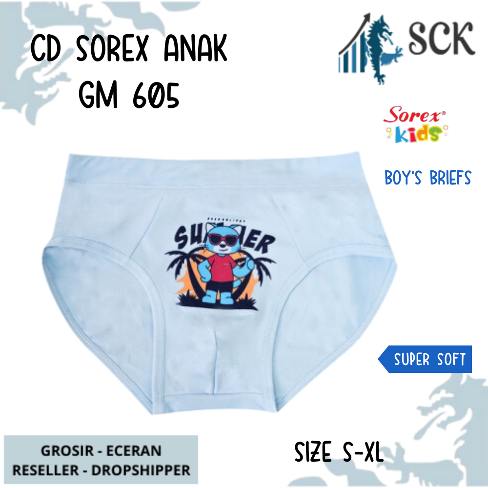 [ISI 3] CD Anak Laki-Laki SOREX GM 605 Model Celana Dalam / Celana Dalam Halus Ukuran M-XL / Pakaian Dalam Cowok - sckmenwear GROSIR