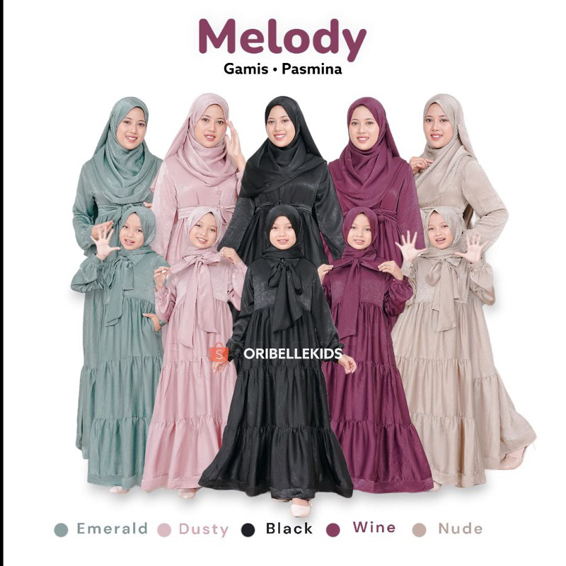 Melody by Oribelle/dressy muslim/gamis anak/gamis remaja/gamis ibu dan anak/gamis couple/gamis coupl