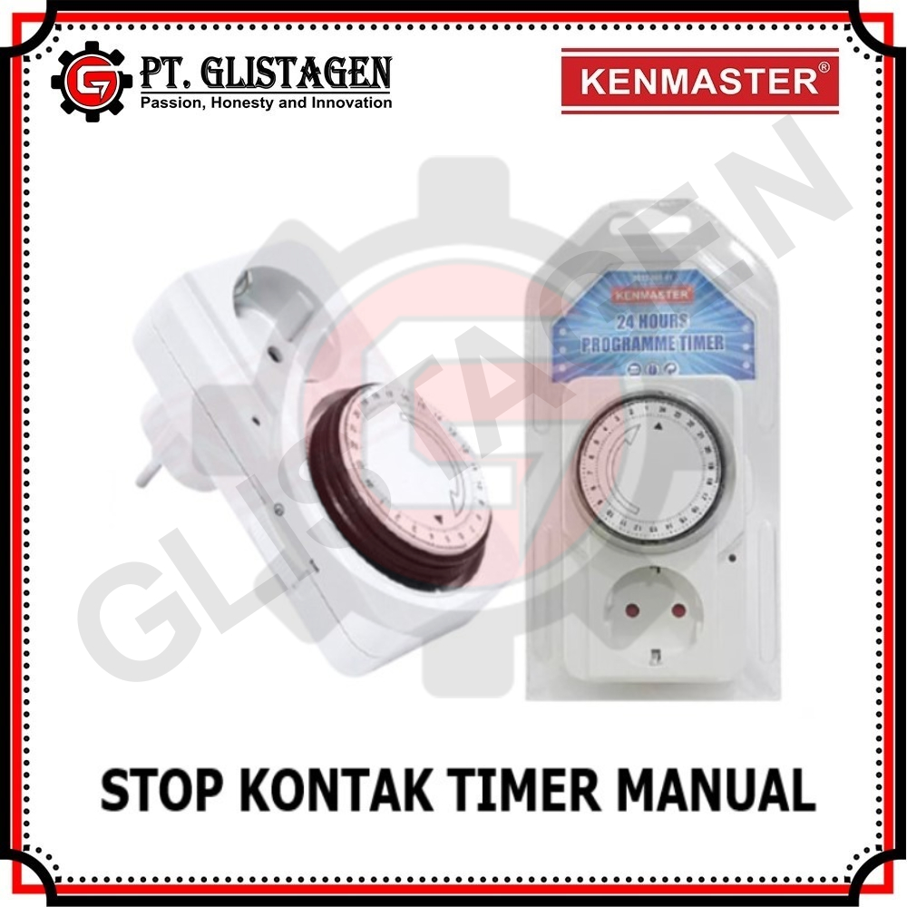 KENMASTER Stop Kontak Timer Listrik Manual Analog 24 Jam ORIGINAL