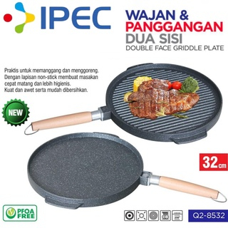 PANCI BBQ GRILL PAN / Alat Panggang Daging 2 sisi / alat pemanggang Barbeque Grill Pan doubele face 36 CM 8536