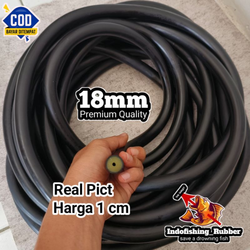 Karet Speargun 18mm per 1cm Black Dipped PREMIUM Panah Ikan Laut Original