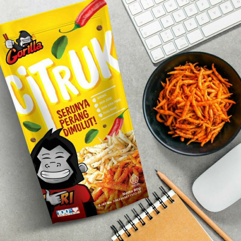 

Gorilla Citruk Aci Ngagetruk 80grm Pedas Manis
