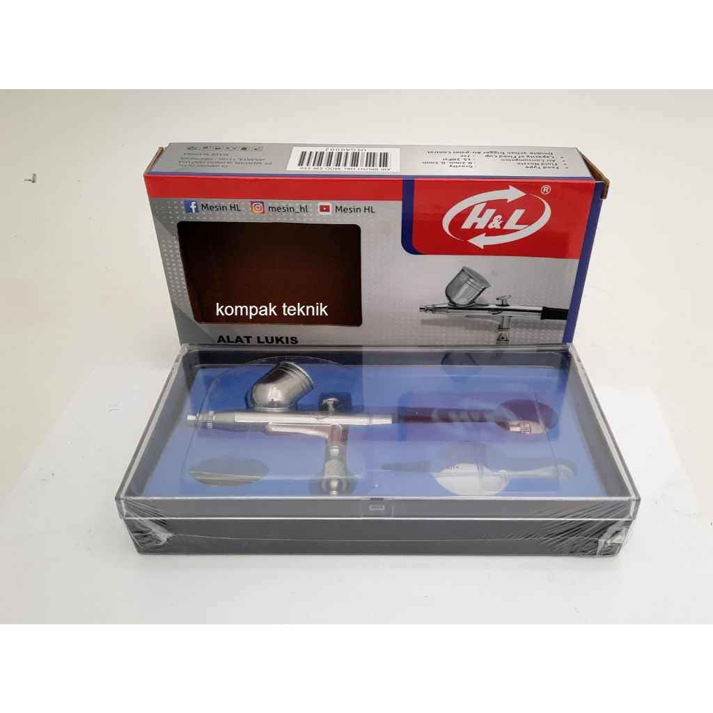 Spray Gun / Air Paint Brush / Alat Lukis / Air Brush Kit / Semprotan Cat H&L EW-550 / HNL EW 550 / E