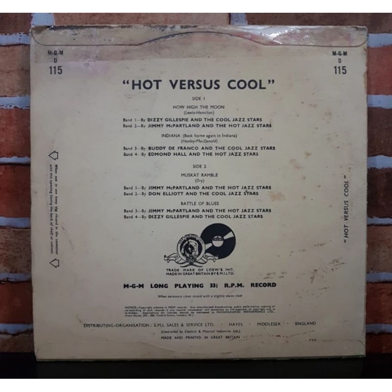 Vinyl Piringan Hitam 10 inch Hot Versus Cool