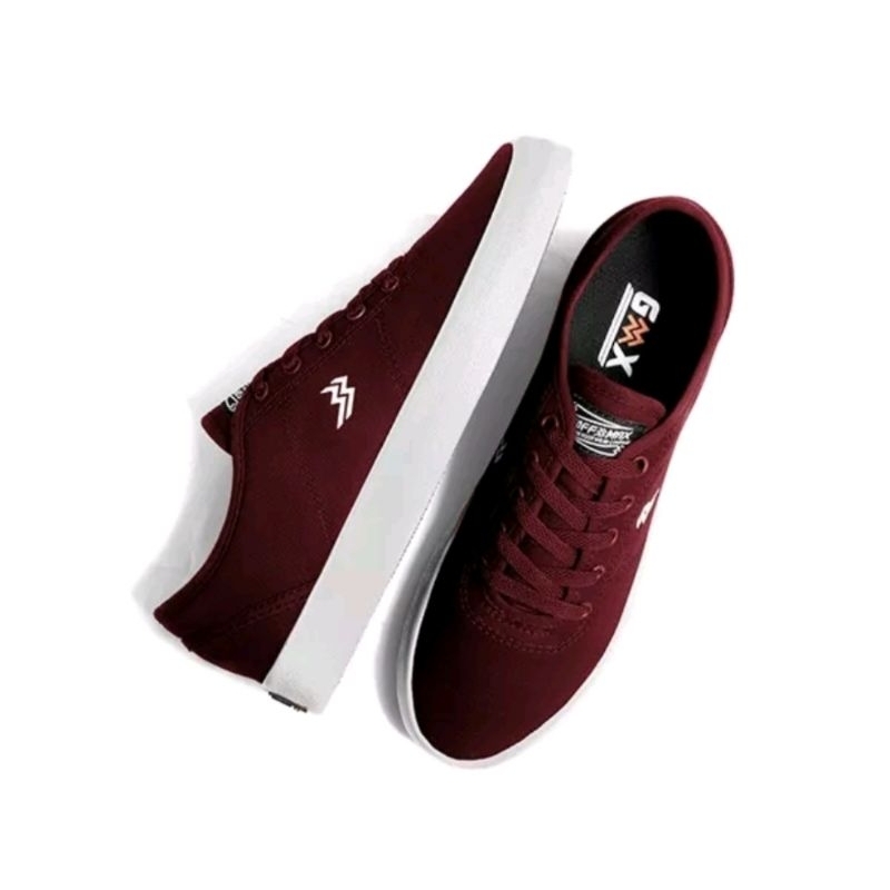Sepatu Geoff Max Ethan Maroon White Original
