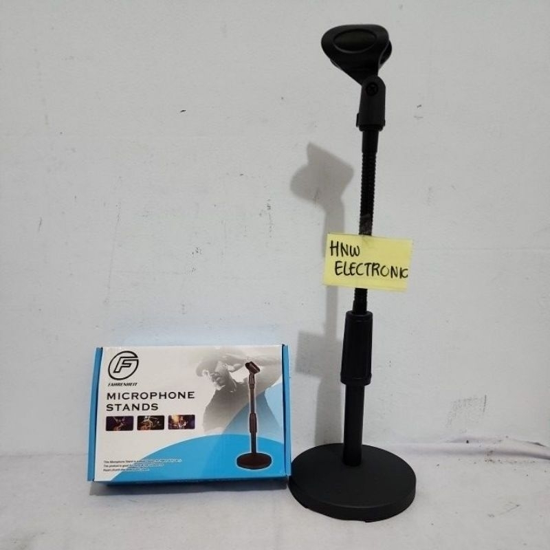 stand mic meja duduk pendek cagak mik bahan besi Fahrenheit A 205