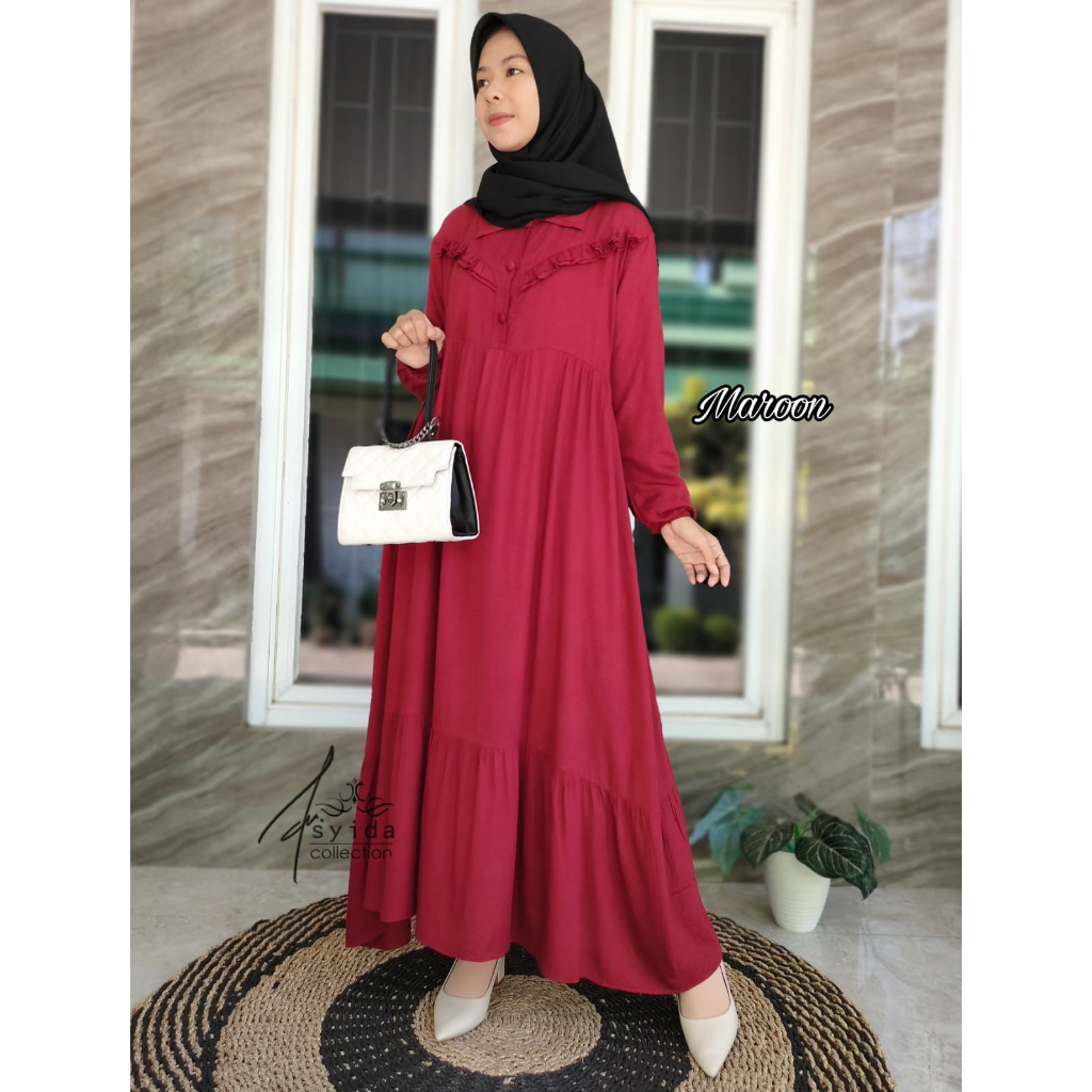 Gamis Riska Rayon / Gamis Rayon Semi Twill / gamis Rayon Polos