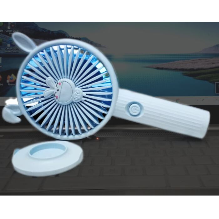 Kipas Genggam Angin Mini Karakter Fan Lucu Handheld USB Rechargeable Portable