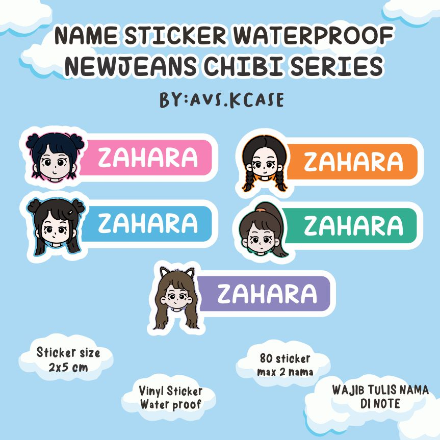 

NEW JEANS STICKER NAMA WATERPROOF
