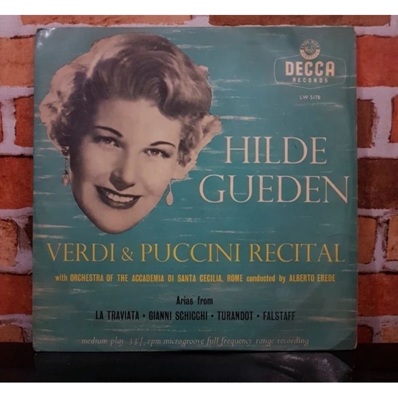 Vinyl Piringan Hitam 10 inch Verdi&amp;Puccini Recital-Hilde Gueden