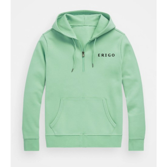 Hoodie Half Zipper Logo Simple Print Erigo Mint | Jaket Hoodie Terbaru Bahan Tebal Fleece | Sweter Murah