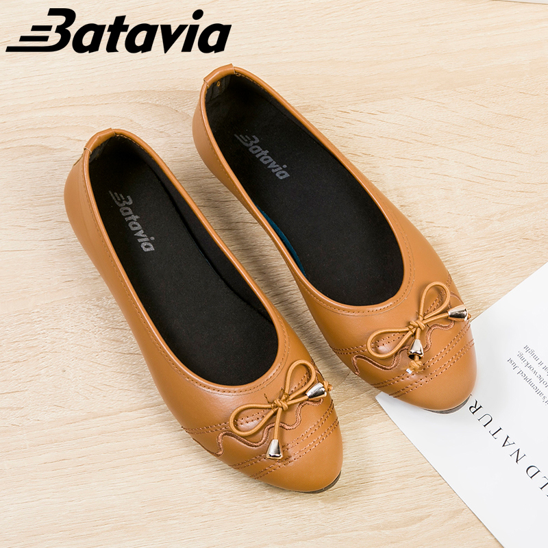 Batavia Asli impor menyegarkan sepatu wanita dewasa sepatu balet sepatu kulit sepatu bot hujan sepatu datar sepatu slip-on F13