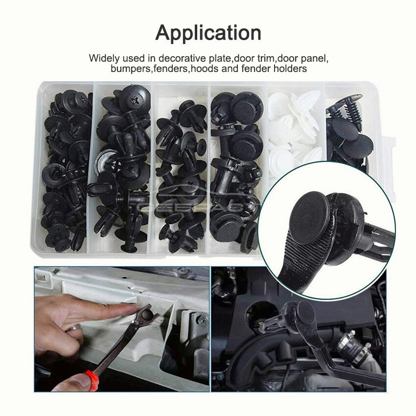 【100 Pcs With Kotak】WTW Clip Trim Kit Mobil/ Baut Rivet Mobil /Push Pin Fastener Mobil/Fender Doortrim Bumper klip Mobil