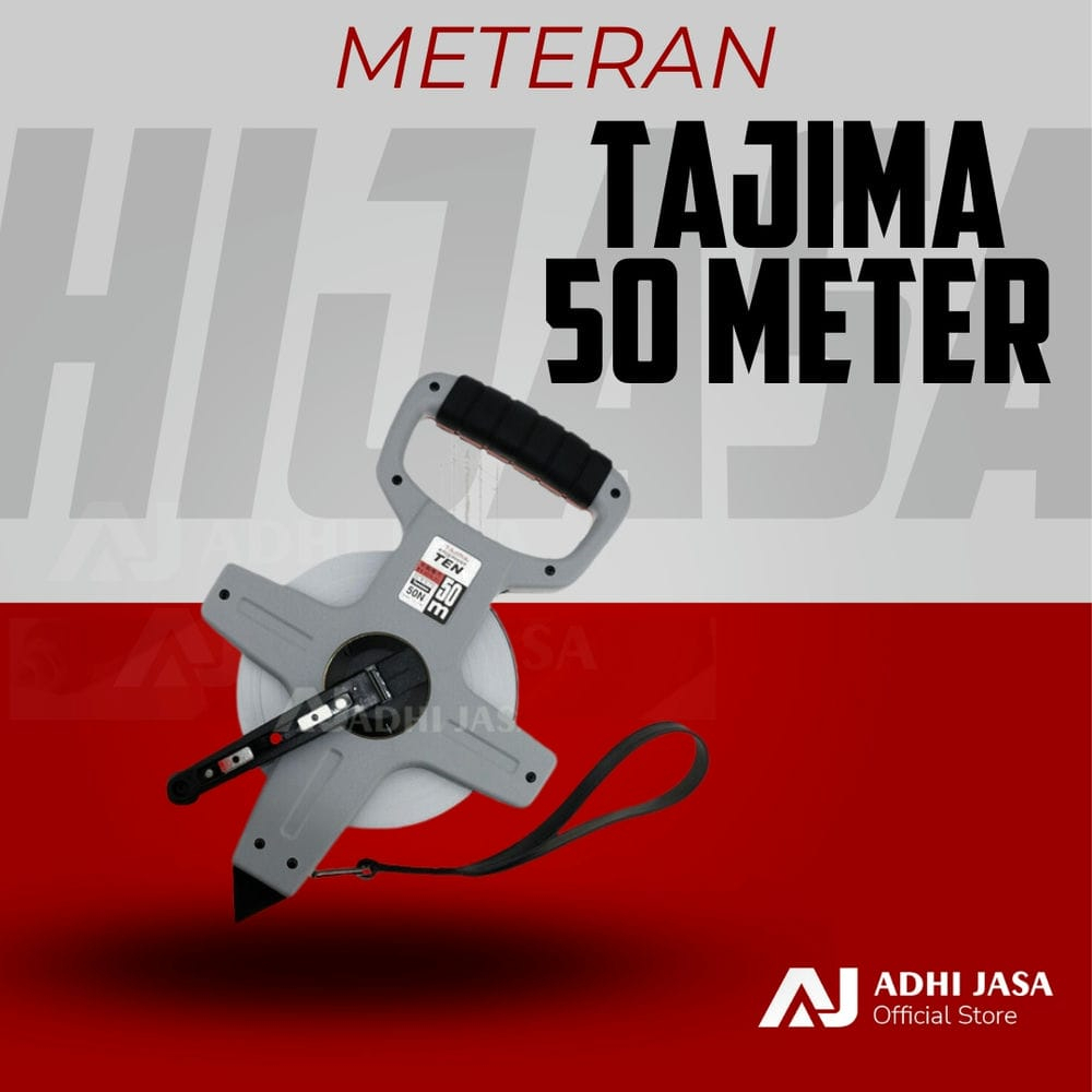 Meteran Roll Baja Tajima 50 Meter Original