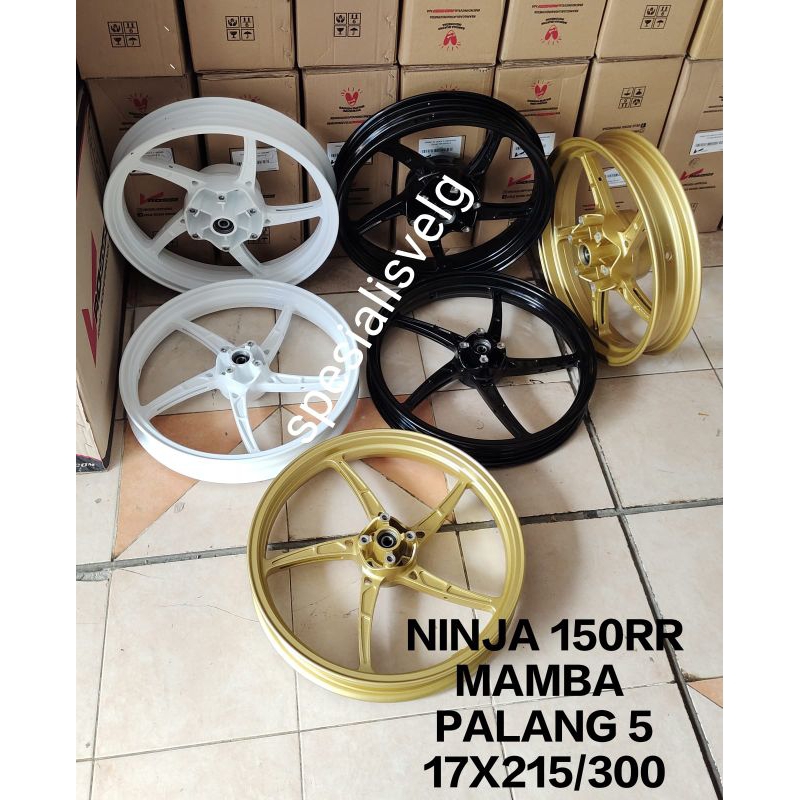 VELG PELAK NINJA 150RR OLD/NEW NINJA 150R/SS V ROSSI ROSSI SPRINT MAMBA model OZ  ukuran 17x215/300
