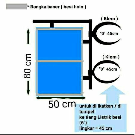 

papan nama + pengait tempel tiang costum tulisan ukuran T 80cm x L 50cm
