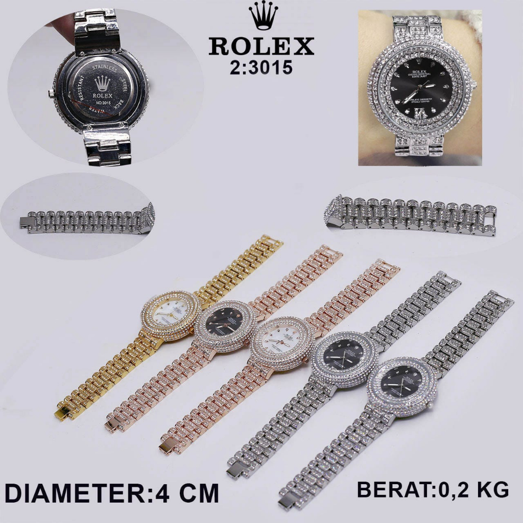 Jam tangan ROLEX 3015 RTY 57 jam tangan batam impor original tali analog digital kulit