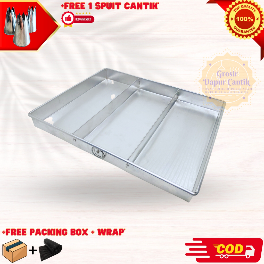 Loyang Sepiku / Loyang Spiku Lapis Sekat 3 / Cetakan Kue Brownies Sekat 3 / Loyang Lapis Kukus Surab