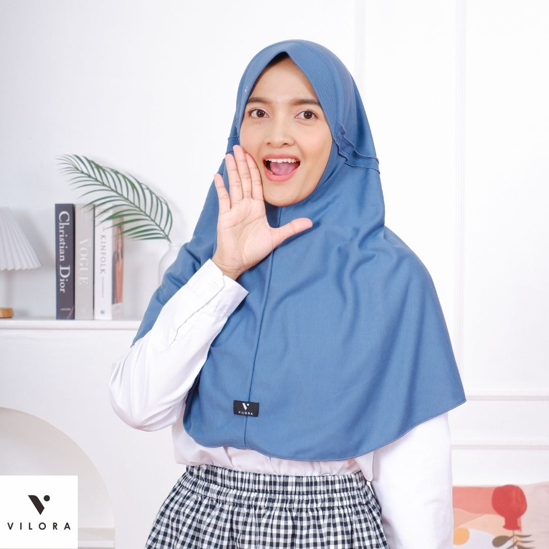 Vilora - Kerudung Sekolah Serut New Color 2023 (Hijab Instan)