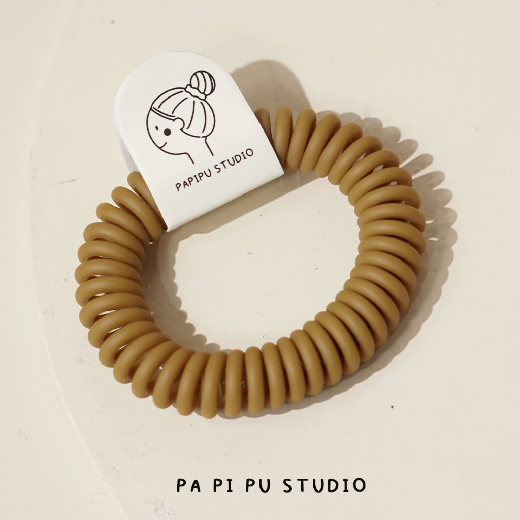 Papipu studio spiral hair tie kunciran kabel matte hyejin