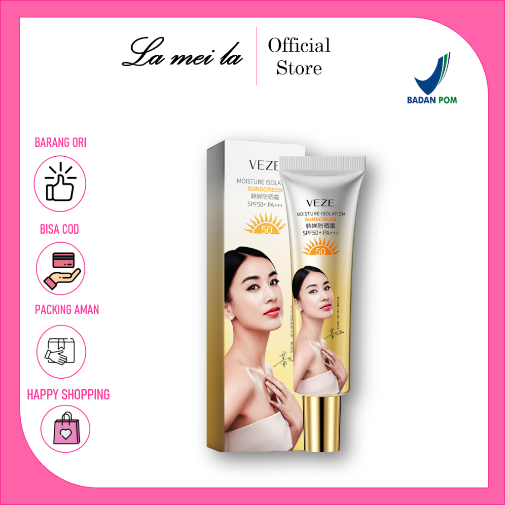 [BPOM] - Veze Sunscreen SPF50+ Krim Pemutih dan Pelindung Kulit Wajah/Tubuh