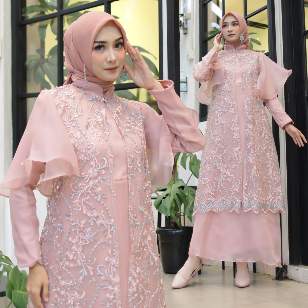 PCS MAXY CARDI GWENITA BROCADE PREMIUM FASHION BUSANA MUSLIM WANITA 2IN1 MS