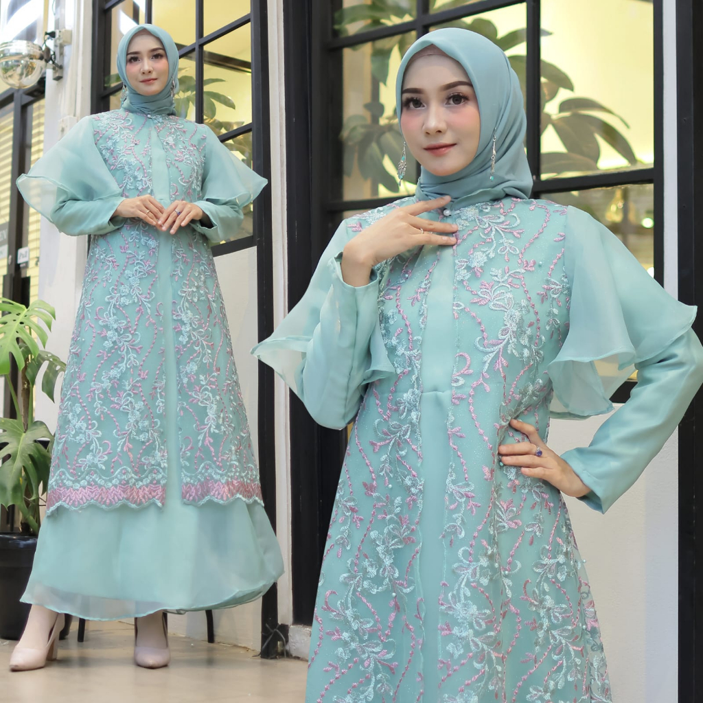 PCS MAXY CARDI GWENITA BROCADE PREMIUM FASHION BUSANA MUSLIM WANITA 2IN1 MS
