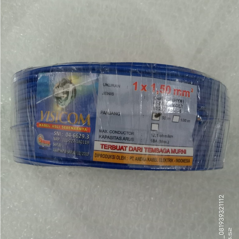 KABEL LISTRIK KABEL ENGKEL NYA 1.5MM VISICOM