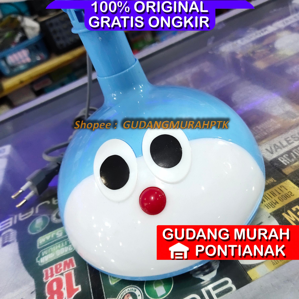 Kipas angin karakter Doraemon / Desk fan Doraemon biru Swing Bisa MENOLEH PROFAN / Arashi