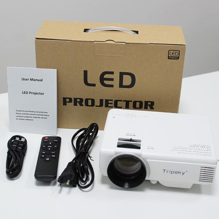 Tripsky Proyektor T5 4500 Lumens Proyektor Mini Theater Rumah Pintar LED Home Theater Screencasting