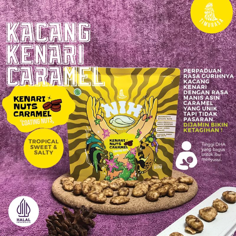 

Kacang Kenari Timurasa NIH Rasa Karamel / Kenari Nut Timurasa NIH Caramel 50g