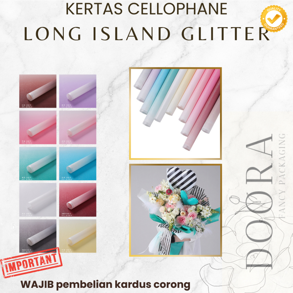 

Kertas Cellophane Buket Bunga Long Island Glitter