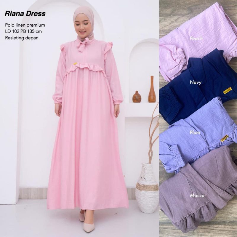 Gamis Polo Linen Tali - Riana Dress //JF1123