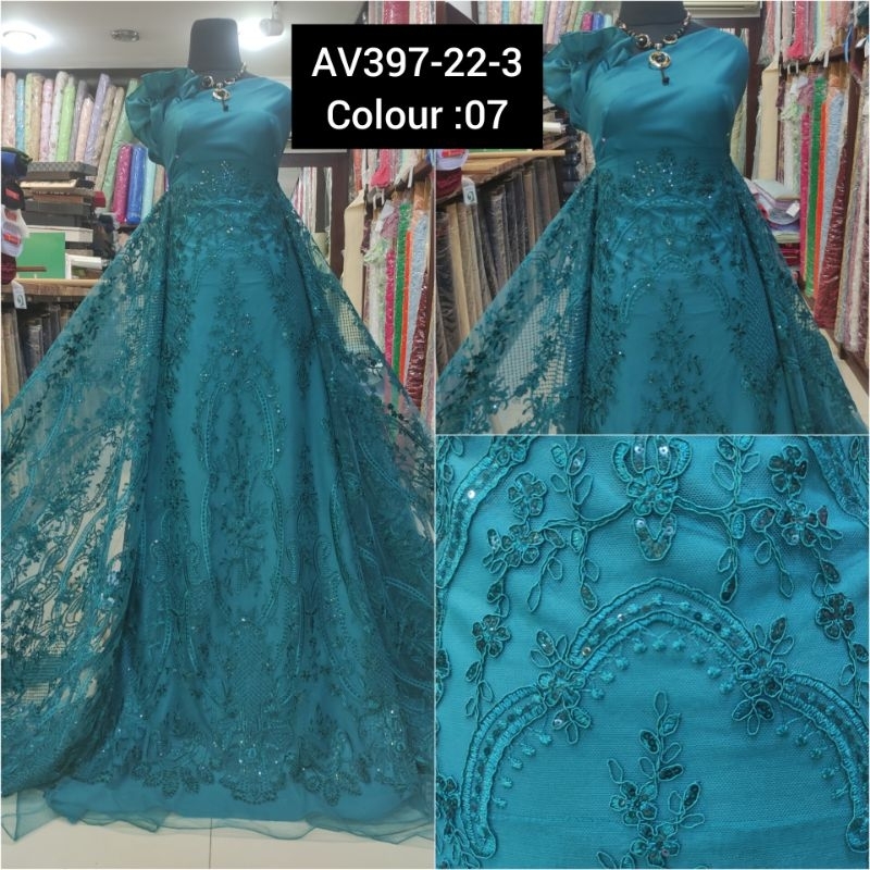 Kain Tile Brokat Etnik Payet Batu Akar Bridal AV397-22-3 Tosca