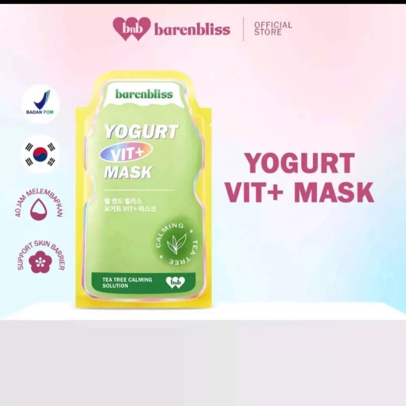 ✿ELYSABETHME✿  BNB BARENBLISS yogurt vit+ mask masker wajah korea pelembab moist moisturizer