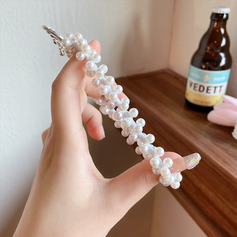 Ikat Rambut Mahkota Mutiara - Ikat Rambut Anak Wanita - Hiasan Rambut