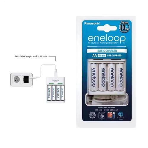 Panasonic Basic Charger USB + AA 1900MAH 4 Pcs BQ-CC61 New Pack