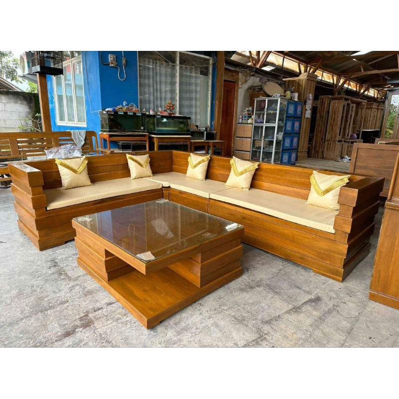 KURSI TAMU MINIMALIS MODEREN KAYU JATI / KURSI SOFA / KURSI BOX Kursi Tamu Sudut Pojok Box