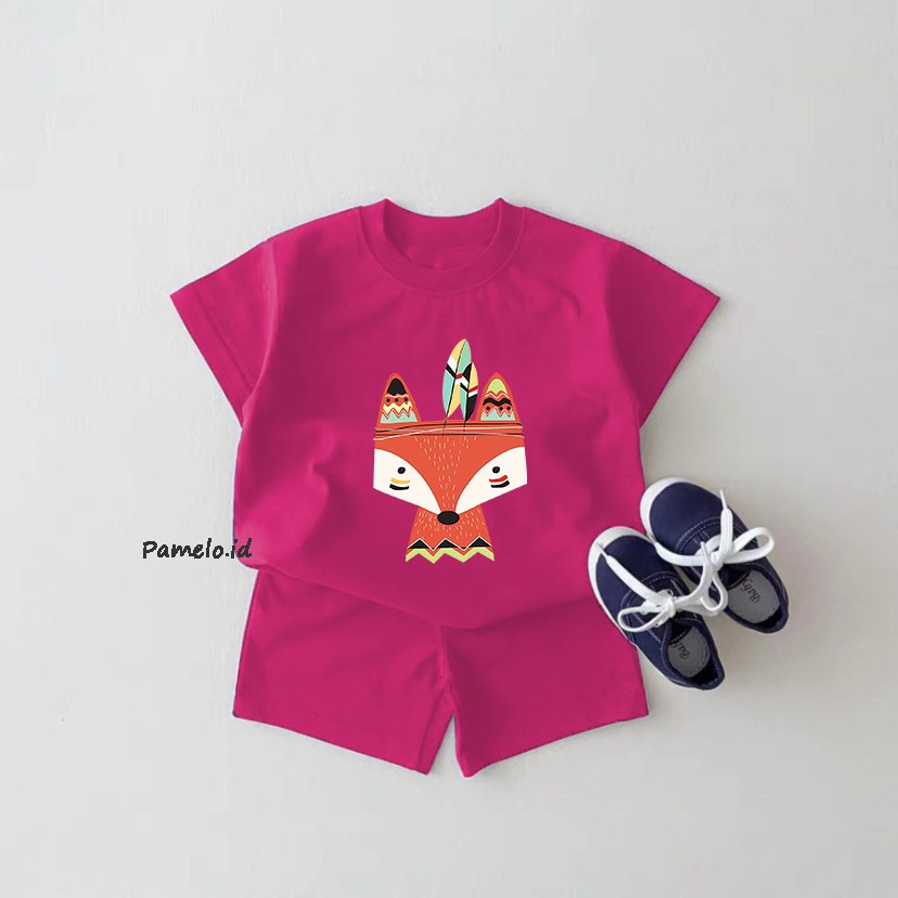 Pamelo.id Set Anak FOX Indian / Fashion Anak / Stelan baju anak / Korea Style / Set Balita / Set Anak Unisex