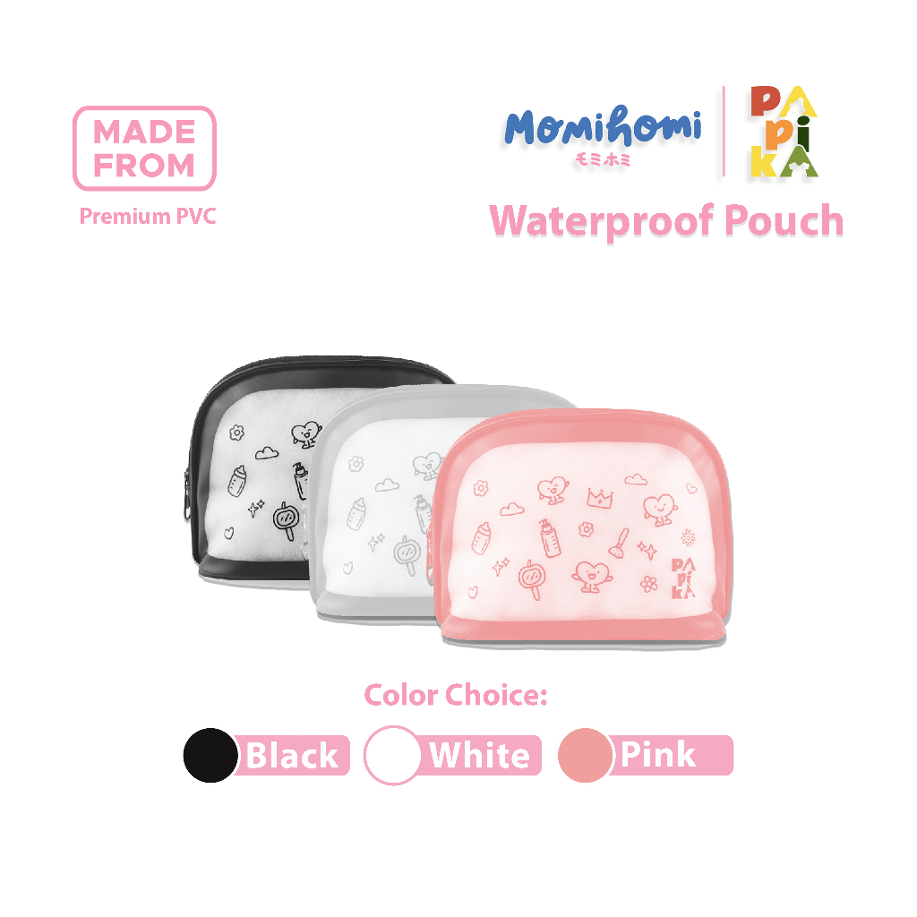 Papika Washbag Waterproof Pouch Tas Serbaguna Anti Air Tas Peralatan Bayi Botol Dot / Pouch Travel Organizer / Tas Make Up / Tas Kosmetik Portable Tempat Peralatan Sabun Mandi Anti Air 1006 Pouch Make-Up Traveling Bag Transparan