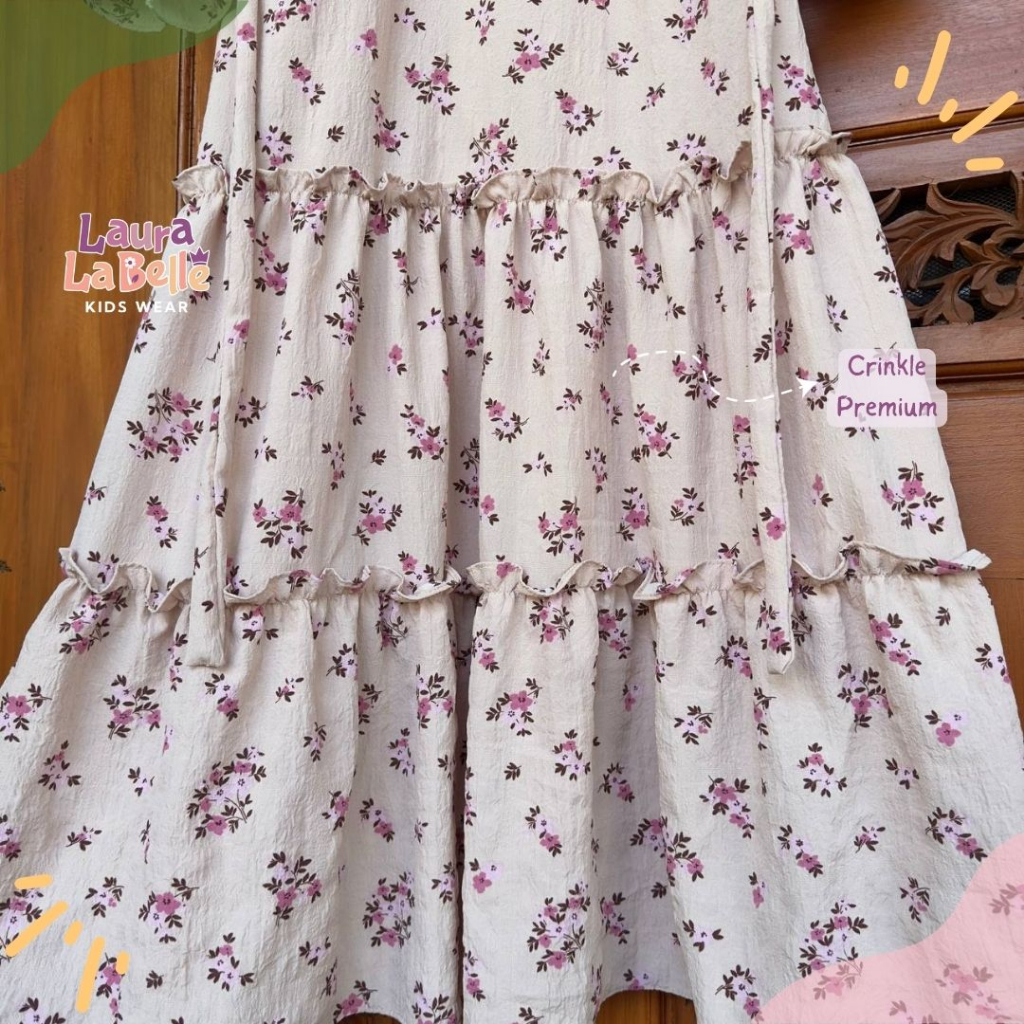 Gamis Aira Crinkle Square Motif By Laurakidshop 7 Tahun - Anak Tanggung Dewasa