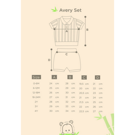 Bamboo And Bub Avery Sets - Atasan Bawahan Baju Setelan Anak Bayi Bamboo Cotton Halus Adem