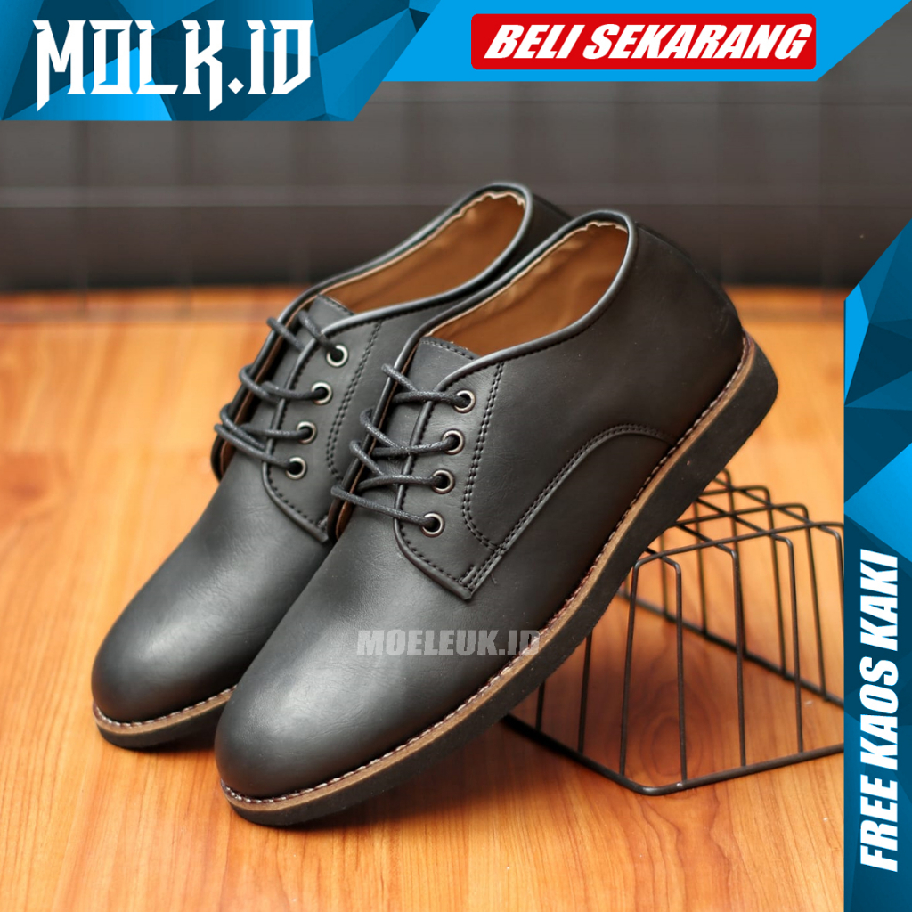 MOLK Sepatu Formal Pria Pantofel Hitam Kerja Kantor Kulit