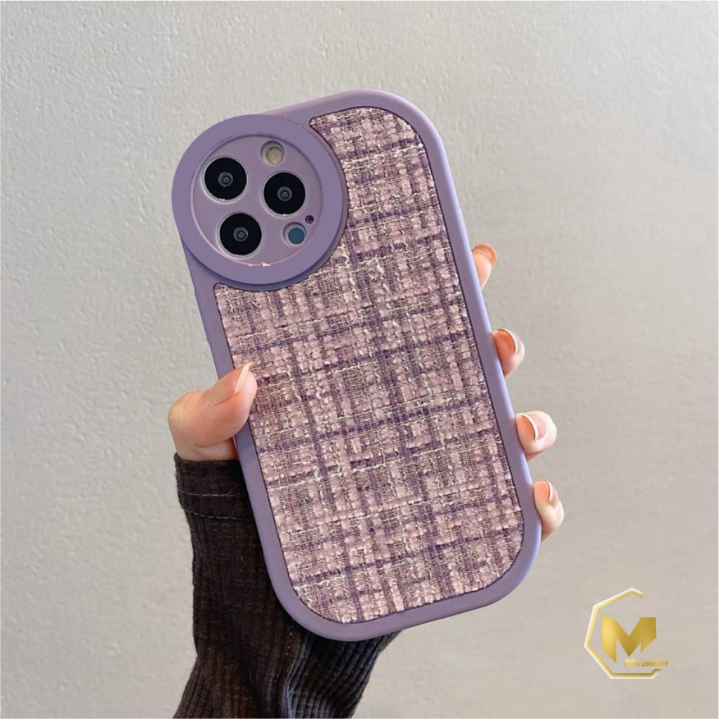 CASE CASING SILIKON VINTAGE WOOVEN TWEED KAIN RAJUT FOR REALME C15 NARZO 20 MA4488