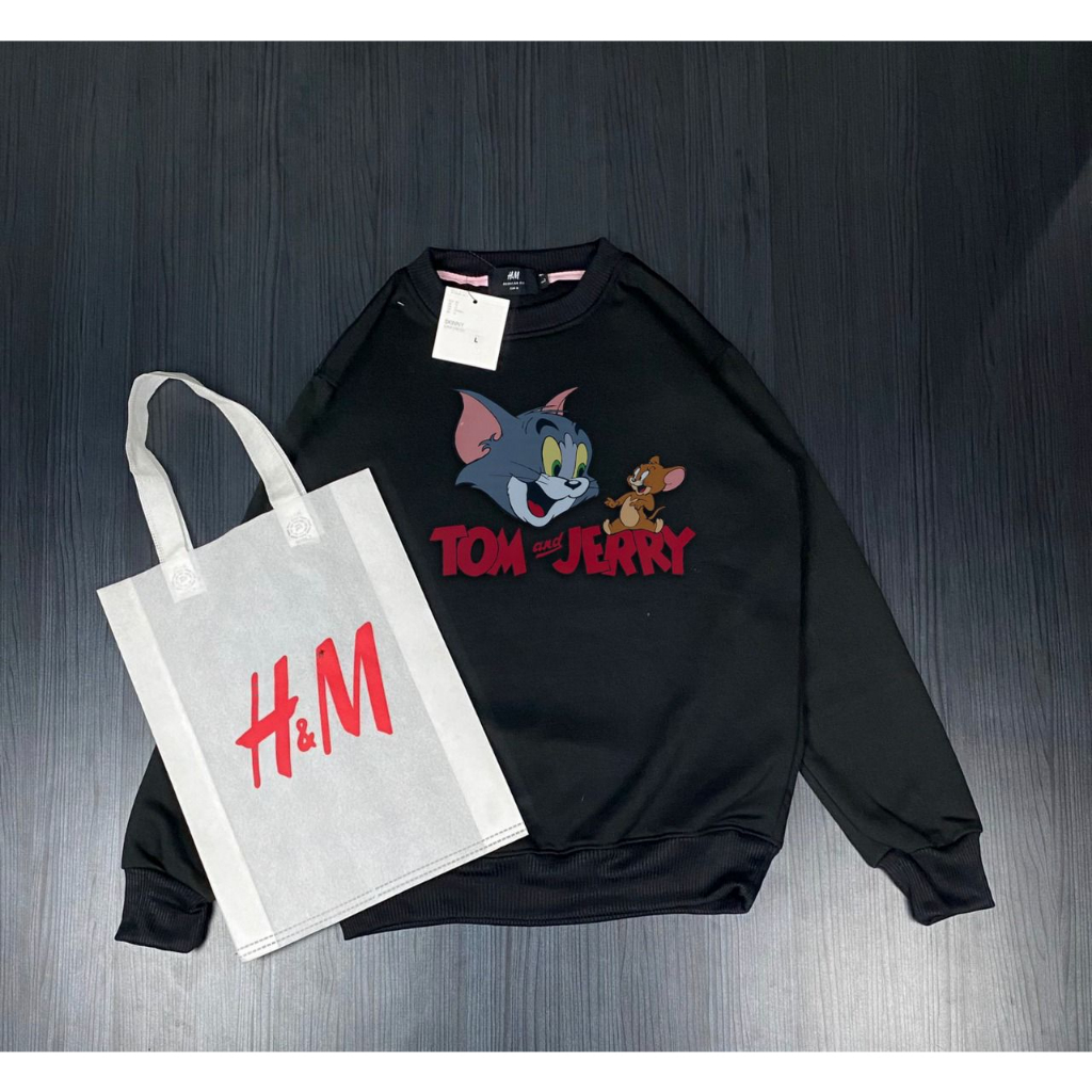 Crewneck Tom &amp; Jerry Unisex Free Tote Bags