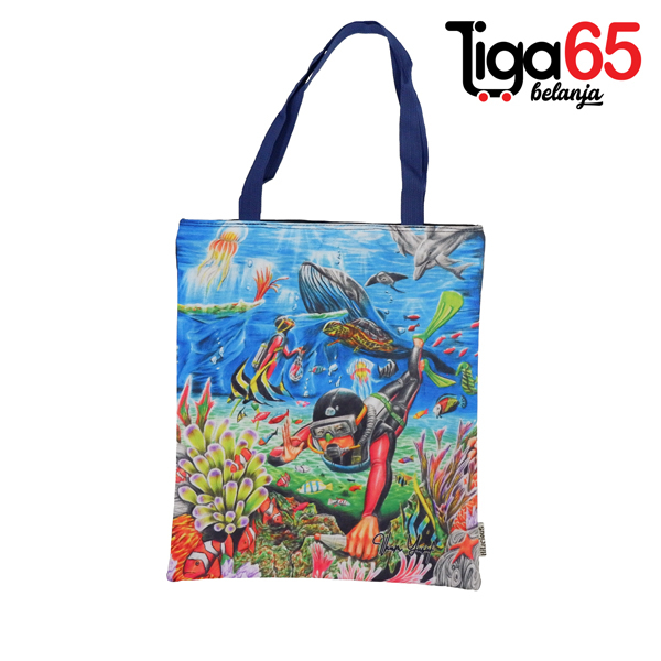 365 TOTEBAG LUKISAN HL #40774 / TOTEBAG KEKINIAN / TAS SELEMPANG SEKOLAH KULIAH